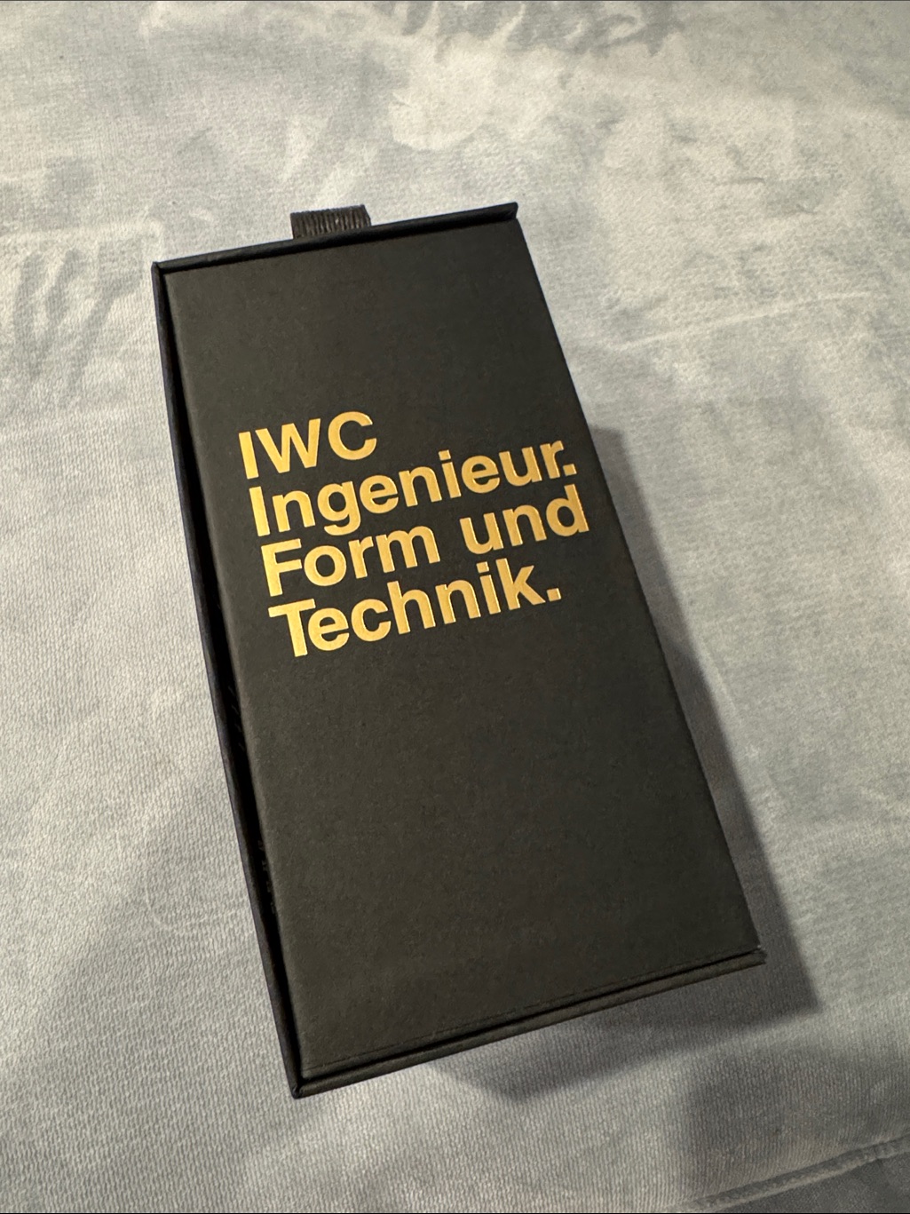 Iwc Black Presentation Box With Gold Lettering